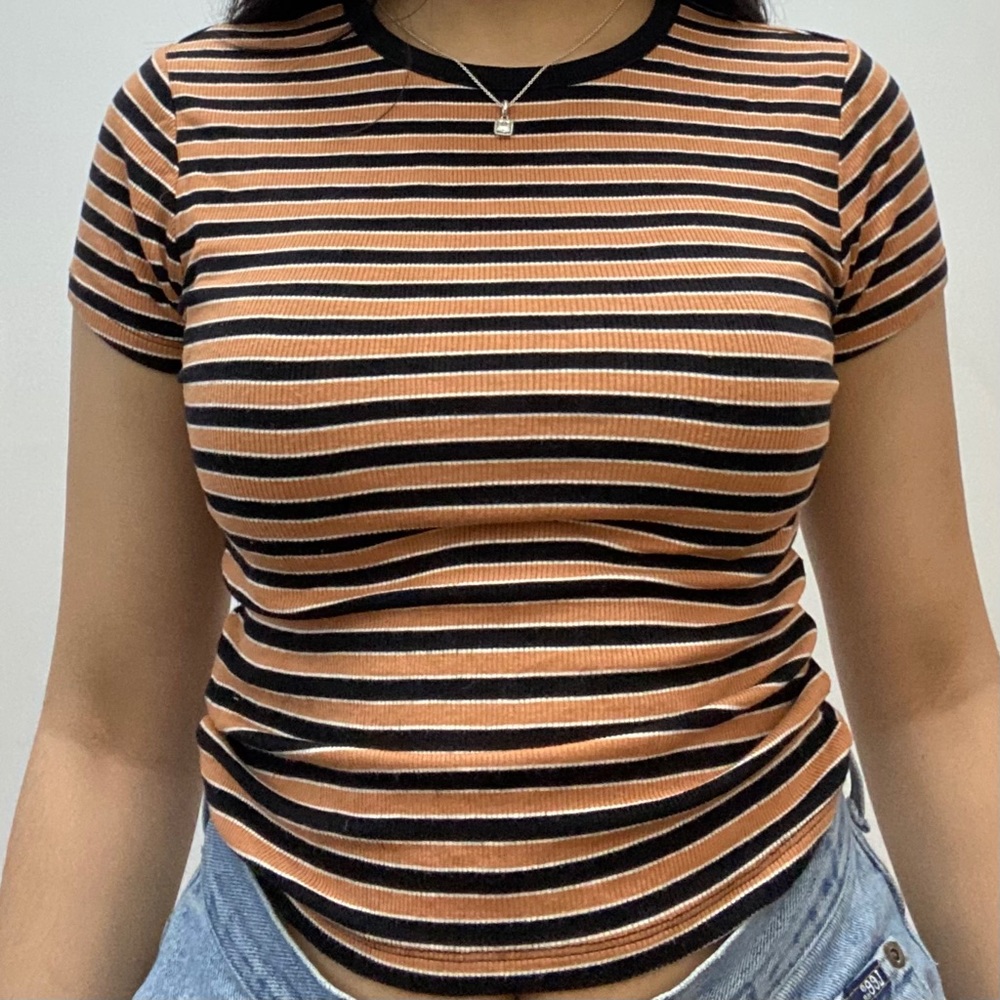 Orange striped top
